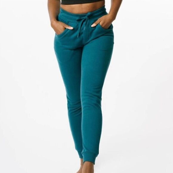 Zyia Active Sleepover Jogger Sweatpants Emerald Teal Green - Picture 1 of 12
